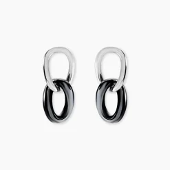 Histoire d'Or Boucles D'oreilles Pendantes Korey Argent Blanc Céramique