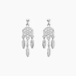 Boucles D'oreilles Pendantes Oniria Argent Blanc-Histoire d'Or Discount
