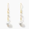 Boucles D'oreilles Pendantes Bindy Or Jaune Perle De Culture-Histoire d'Or New