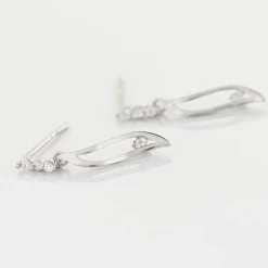 Boucles D'oreilles Pendantes Ysanna Or Blanc Oxyde De Zirconium-Histoire d'Or Clearance