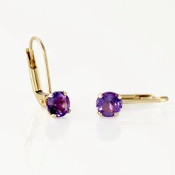 Histoire d'Or Boucles D'oreilles Pendantes Or Jaune Zoe Améthyste