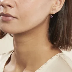 Histoire d'Or Boucles D'oreilles Pendantes Or Jaune Zoe Améthyste