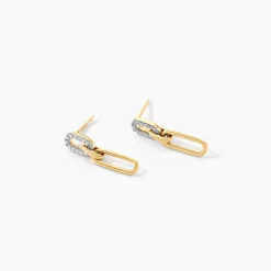 Boucles D'oreilles Pendantes Infinite Love Or Jaune Diamant-Histoire d'Or New