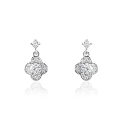 Boucles D'oreilles Pendantes Edyta Argent Blanc Oxyde De Zirconium-Histoire d'Or Outlet