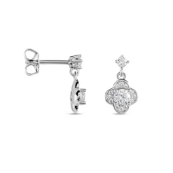 Boucles D'oreilles Pendantes Edyta Argent Blanc Oxyde De Zirconium-Histoire d'Or Outlet