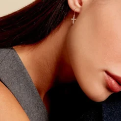 Histoire d'Or Boucles D'oreilles Pendantes Chastity Or Jaune Oxyde De Zirconium