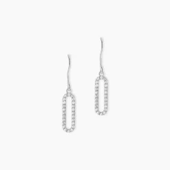 Boucles D'oreilles Pendantes Isabel Argent Blanc Oxyde De Zirconium-Histoire d'Or Outlet