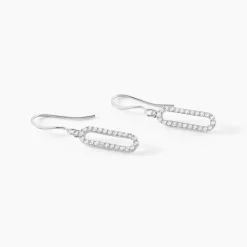Boucles D'oreilles Pendantes Isabel Argent Blanc Oxyde De Zirconium-Histoire d'Or Outlet