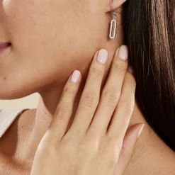 Boucles D'oreilles Pendantes Isabel Argent Blanc Oxyde De Zirconium-Histoire d'Or Outlet