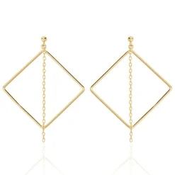 Boucles D'oreilles Pendantes Idoia Plaqué Or Jaune-Histoire d'Or New