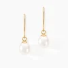 Histoire d'Or Boucles D'oreilles Pendantes Baroque Or Jaune Perle De Culture