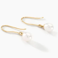 Histoire d'Or Boucles D'oreilles Pendantes Baroque Or Jaune Perle De Culture