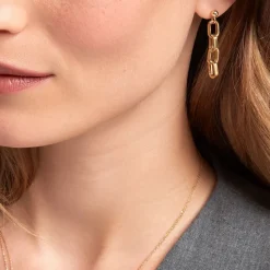 Histoire d'Or Boucles D'oreilles Pendantes Linkora Or Jaune