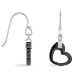 Histoire d'Or Boucles D'oreilles Pendantes Alena Argent Blanc Céramique Et Oxyde