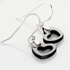 Histoire d'Or Boucles D'oreilles Pendantes Alena Argent Blanc Céramique Et Oxyde