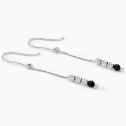 Boucles D'oreilles Pendantes Cyprielle Argent Blanc Pierre De Synthese-Histoire d'Or New