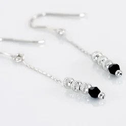 Boucles D'oreilles Pendantes Cyprielle Argent Blanc Pierre De Synthese-Histoire d'Or New