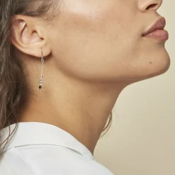 Boucles D'oreilles Pendantes Cyprielle Argent Blanc Pierre De Synthese-Histoire d'Or New
