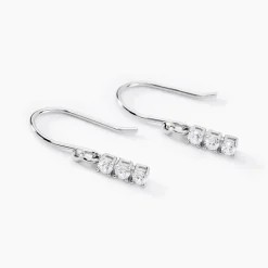 Histoire d'Or Boucles D'oreilles Pendantes Lauren Argent Blanc Oxyde De Zirconium