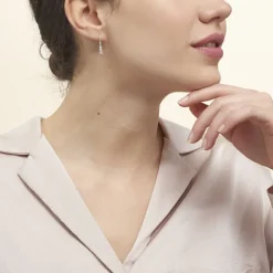 Histoire d'Or Boucles D'oreilles Pendantes Lauren Argent Blanc Oxyde De Zirconium