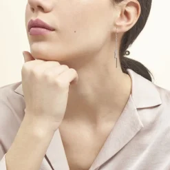 Histoire d'Or Boucles D'oreilles Pendantes Eucleia Argent Blanc