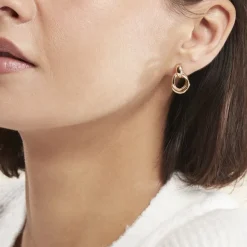 Histoire d'Or Boucles D'oreilles Pendantes Plaqué Or Jaune Alfonsina