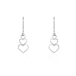 Histoire d'Or Boucles D'oreilles Pendantes Love Love Argent Blanc