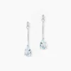 Histoire d'Or Boucles D'oreilles Pendantes Goutte Or Blanc Topaze