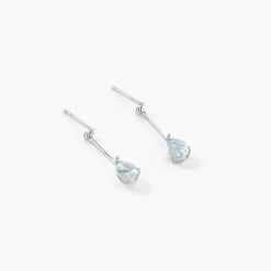 Histoire d'Or Boucles D'oreilles Pendantes Goutte Or Blanc Topaze
