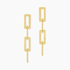 Histoire d'Or Boucles D'oreilles Pendantes Gracen Acier Jaune