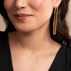 Histoire d'Or Boucles D'oreilles Pendantes Gracen Acier Jaune