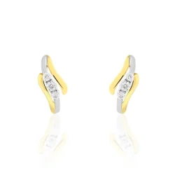 Boucles D'oreilles Pendantes Mayline Or Bicolore Diamant-Histoire d'Or Sale