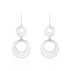 Histoire d'Or Boucles D'oreilles Pendantes Africa Argent Blanc