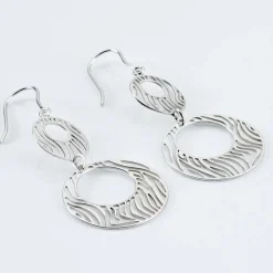 Histoire d'Or Boucles D'oreilles Pendantes Africa Argent Blanc