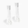 Histoire d'Or Boucles D'oreilles Pendantes Giacomo Or Blanc Perle De Culture