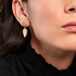 Histoire d'Or Boucles D'oreilles Pendantes Hyacinth Acier Jaune