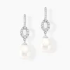 Boucles D'oreilles Pendantes Tiphaine Argent Blanc Perle De Culture-Histoire d'Or