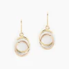 Histoire d'Or Boucles D'oreilles Pendantes Berangere Triple Cercles Or Tricolore