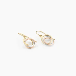 Histoire d'Or Boucles D'oreilles Pendantes Berangere Triple Cercles Or Tricolore
