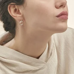 Histoire d'Or Boucles D'oreilles Pendantes Berangere Triple Cercles Or Tricolore