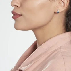 Histoire d'Or Boucles D'oreilles Pendantes Or Blanc Clothilde Topazes Oxydes