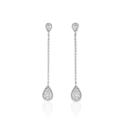 Histoire d'Or Boucles D'oreilles Pendantes Mariona Or Blanc Diamant