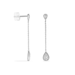 Histoire d'Or Boucles D'oreilles Pendantes Mariona Or Blanc Diamant