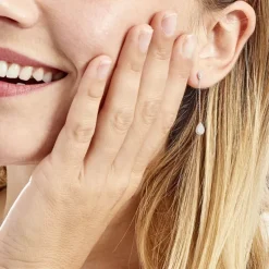 Histoire d'Or Boucles D'oreilles Pendantes Mariona Or Blanc Diamant