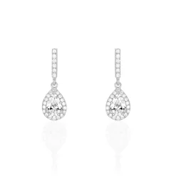 Histoire d'Or Boucles D'oreilles Pendantes Briony Argent Blanc Oxyde De Zirconium