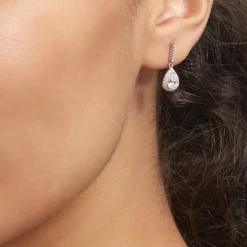 Histoire d'Or Boucles D'oreilles Pendantes Briony Argent Blanc Oxyde De Zirconium