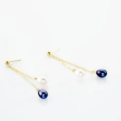 Histoire d'Or Boucles D'oreilles Pendantes Or Jaune Brayann Perles De Culture