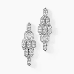 Histoire d'Or Boucles D'oreilles Pendantes Versailles Argent Blanc Oxyde Zirconium