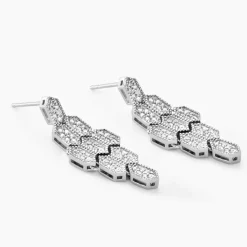 Histoire d'Or Boucles D'oreilles Pendantes Versailles Argent Blanc Oxyde Zirconium