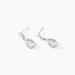 Boucles D'oreilles Pendantes Istanbul Argent Blanc Oxyde De Zirconium-Histoire d'Or Online